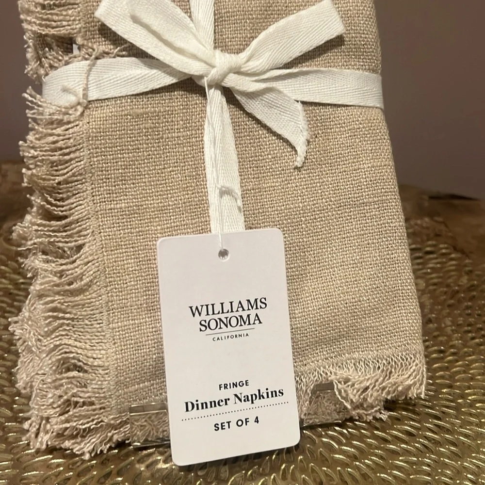 Williams Sonoma “Fringe” Napkins, Set/4